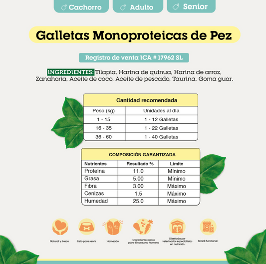 GALLETA MONOPROTEICA DE PEZ 122gr