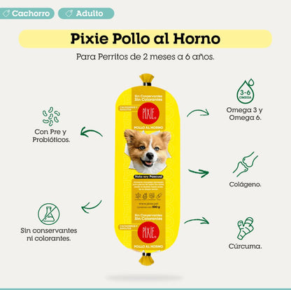 PIXIE POLLO AL HORNO 500gr