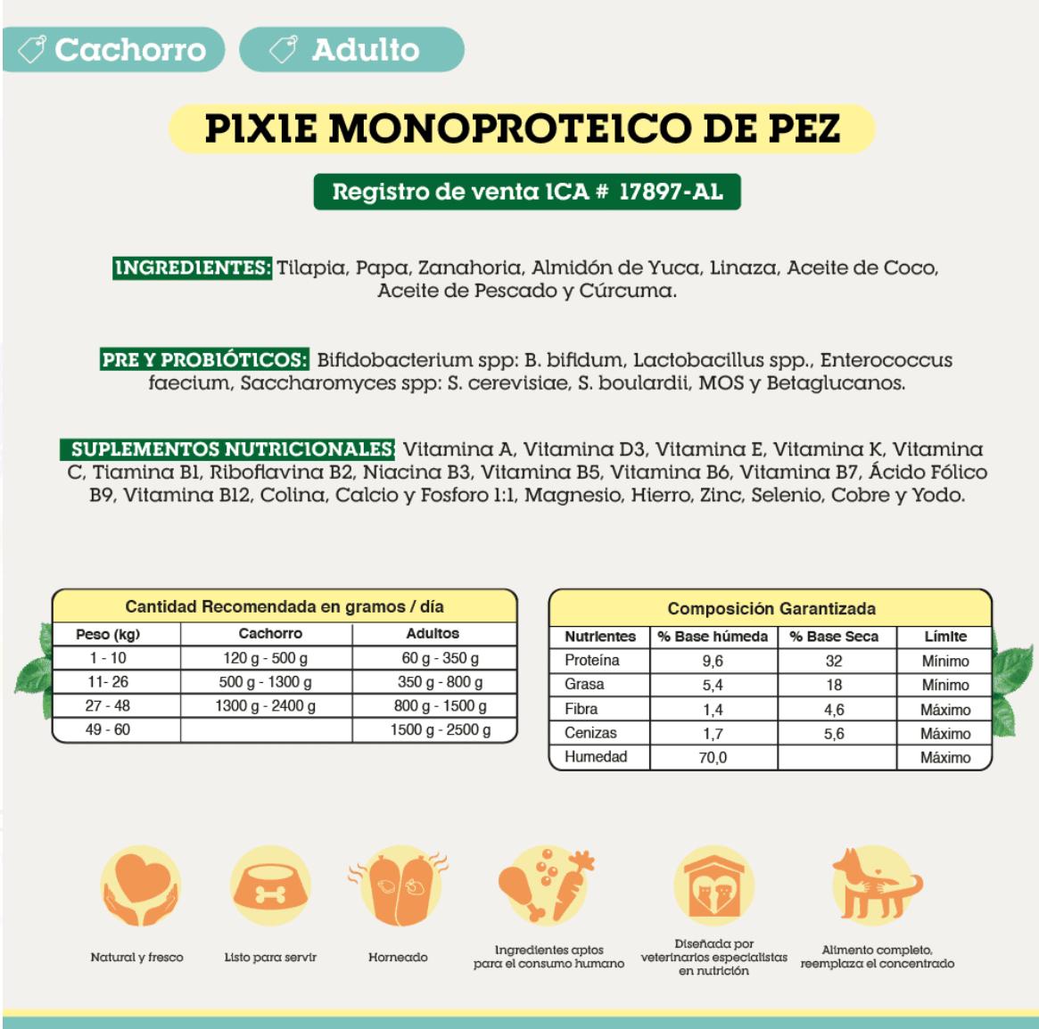 PIXIE MONOPTROTEICO DE PEZ 500g