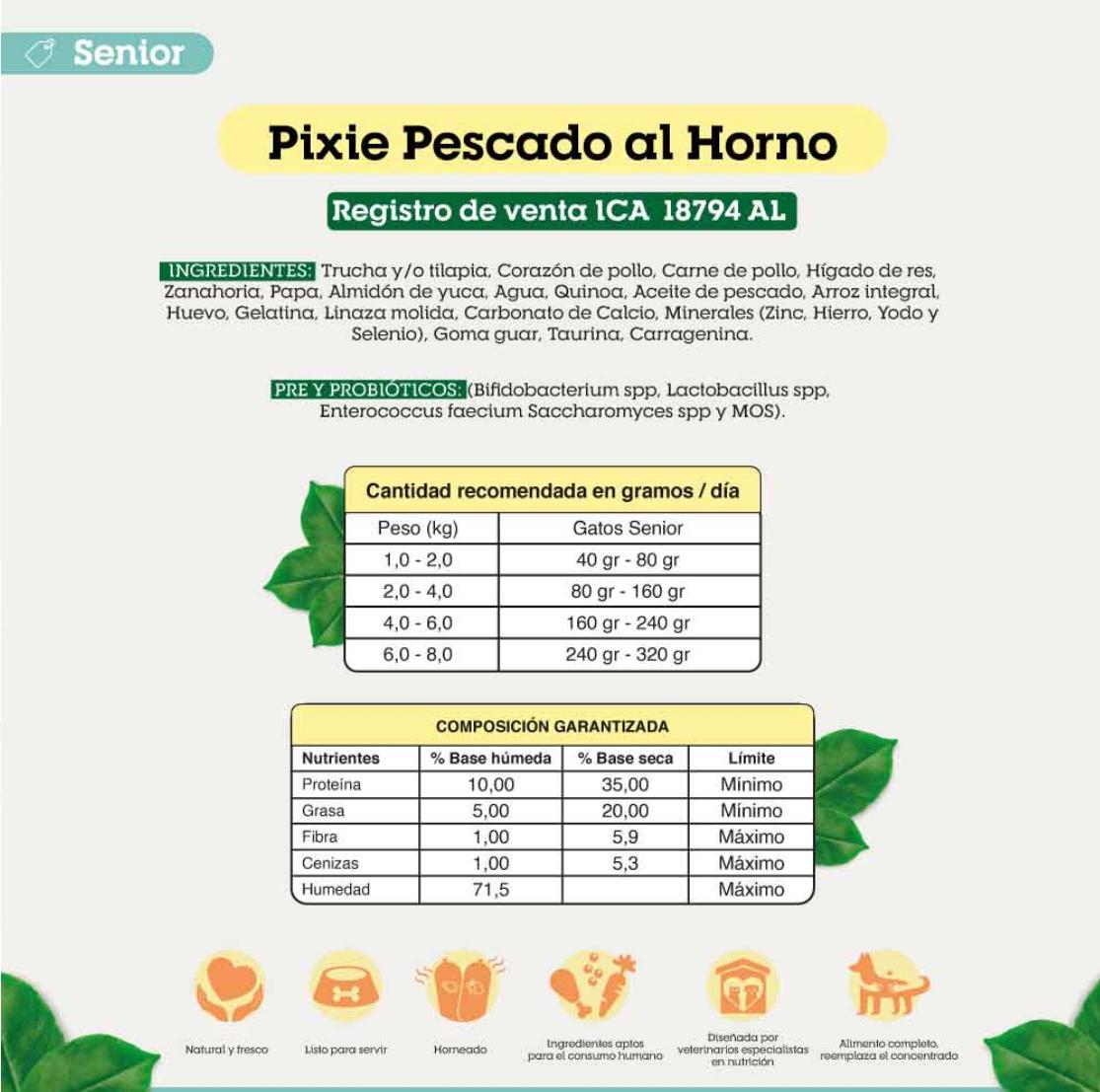 PIXIE PESCADO AL HORNO SENIOR 200g