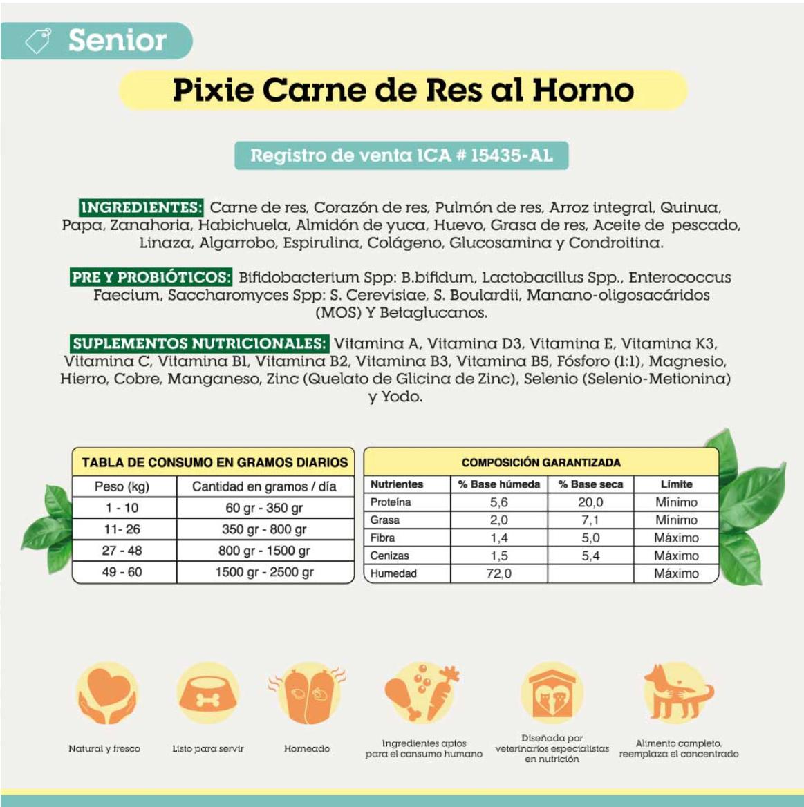 PIXIE CARNE DE RES SENIOR 2k