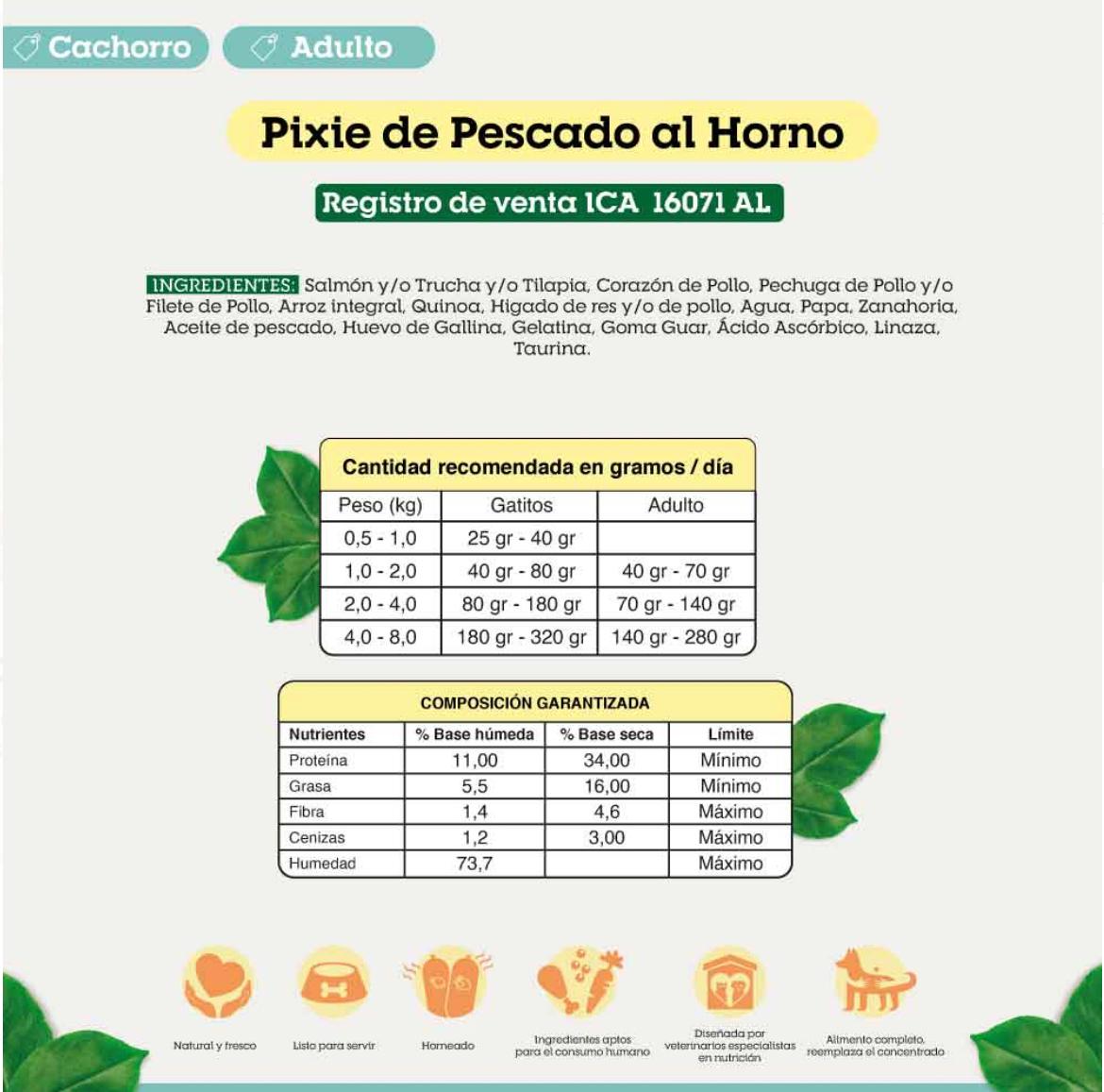 PIXIE DE PESCADO AL HORNO 200g