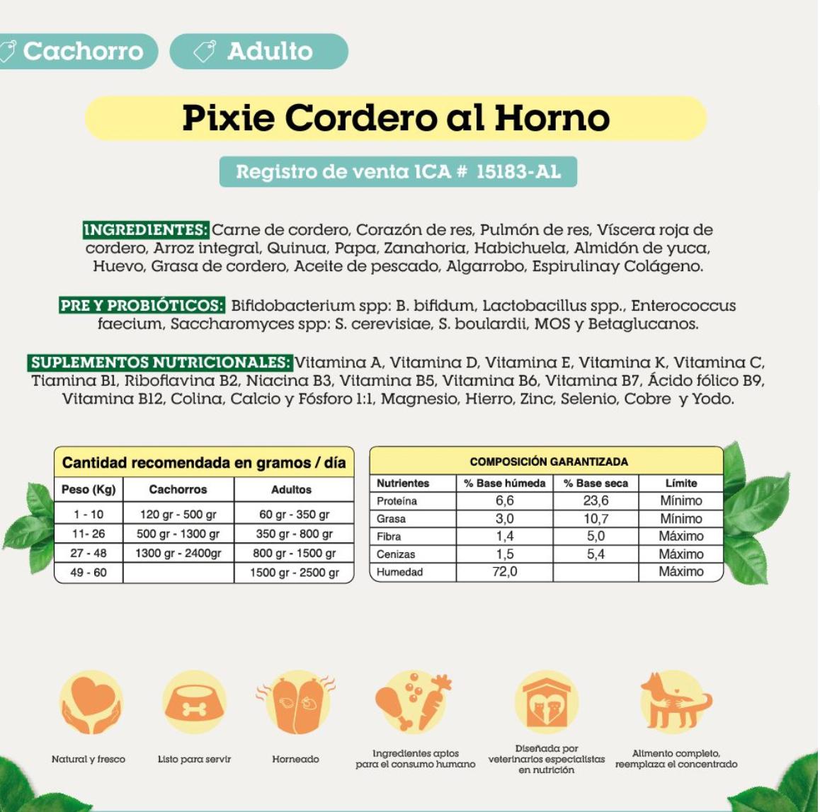 PIXIE CORDERO AL HORNO 500g
